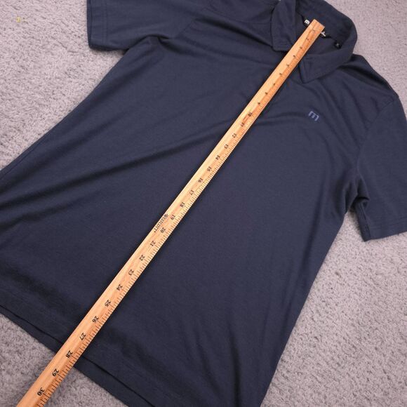 TravisMathew Polo Shirt Mens Size‎ Medium Navy Blue Golf Performance Athletic - Picture 4 of 7
